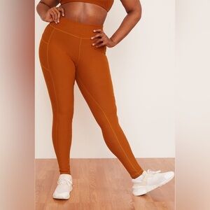 WOLVEN Turmeric Recycled Bottle Pocket Leggings